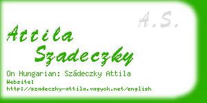 attila szadeczky business card