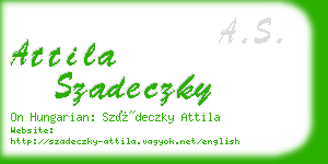 attila szadeczky business card